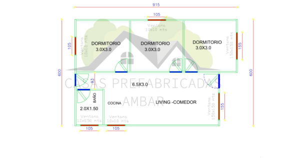 Casa 54m² 2 aguas - Imagen 2