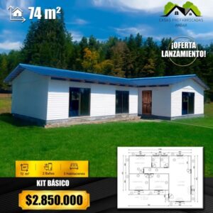 Casa 74m² 4 aguas