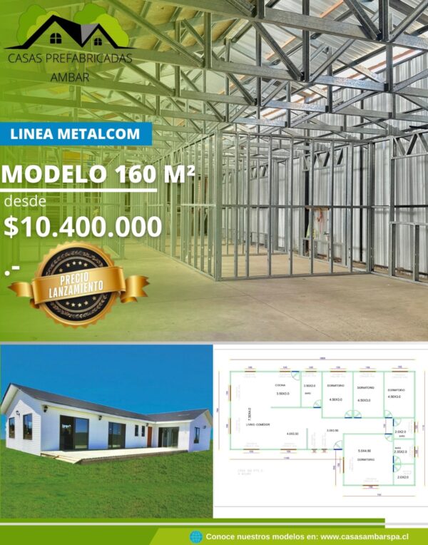 Casa 160m² 4 aguas (Metalcom)