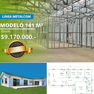 Casa 141m² 4 aguas (Metalcom)