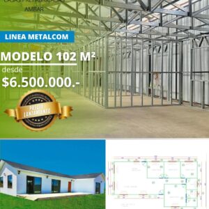 Casa 102m² 4 aguas (Metalcom)