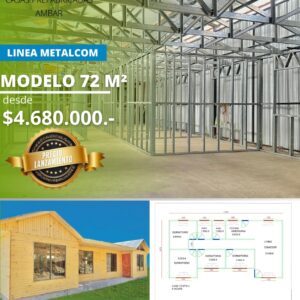Casa 72m² 6 aguas (Metalcom)